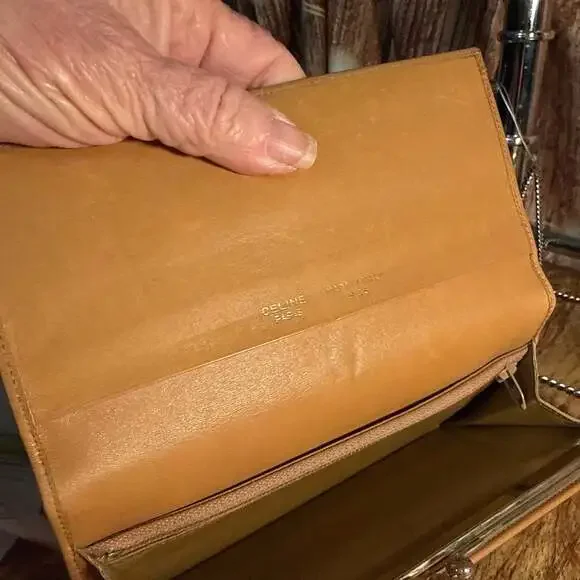Auth. Vintage Celine leather wallet,